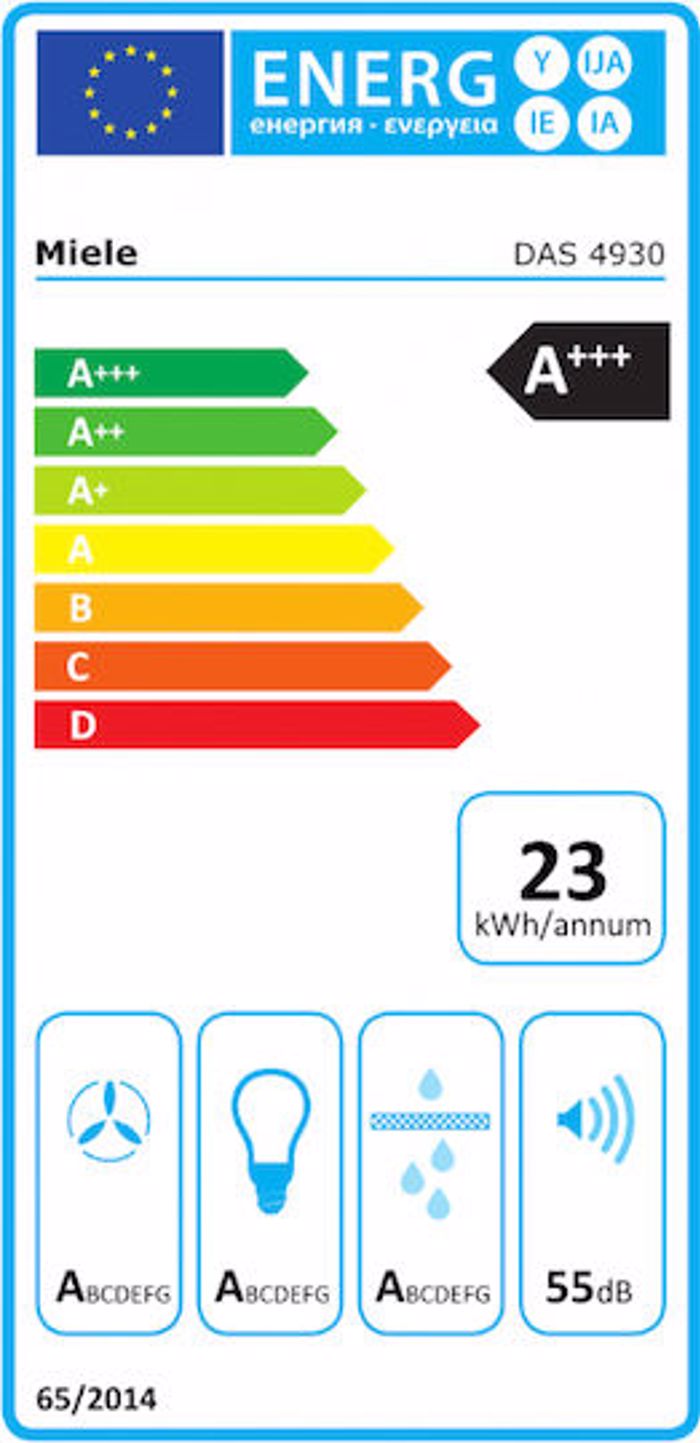 Aporrofitiras Suromenos Miele DAS 4930 Mavro 90 cm A+++